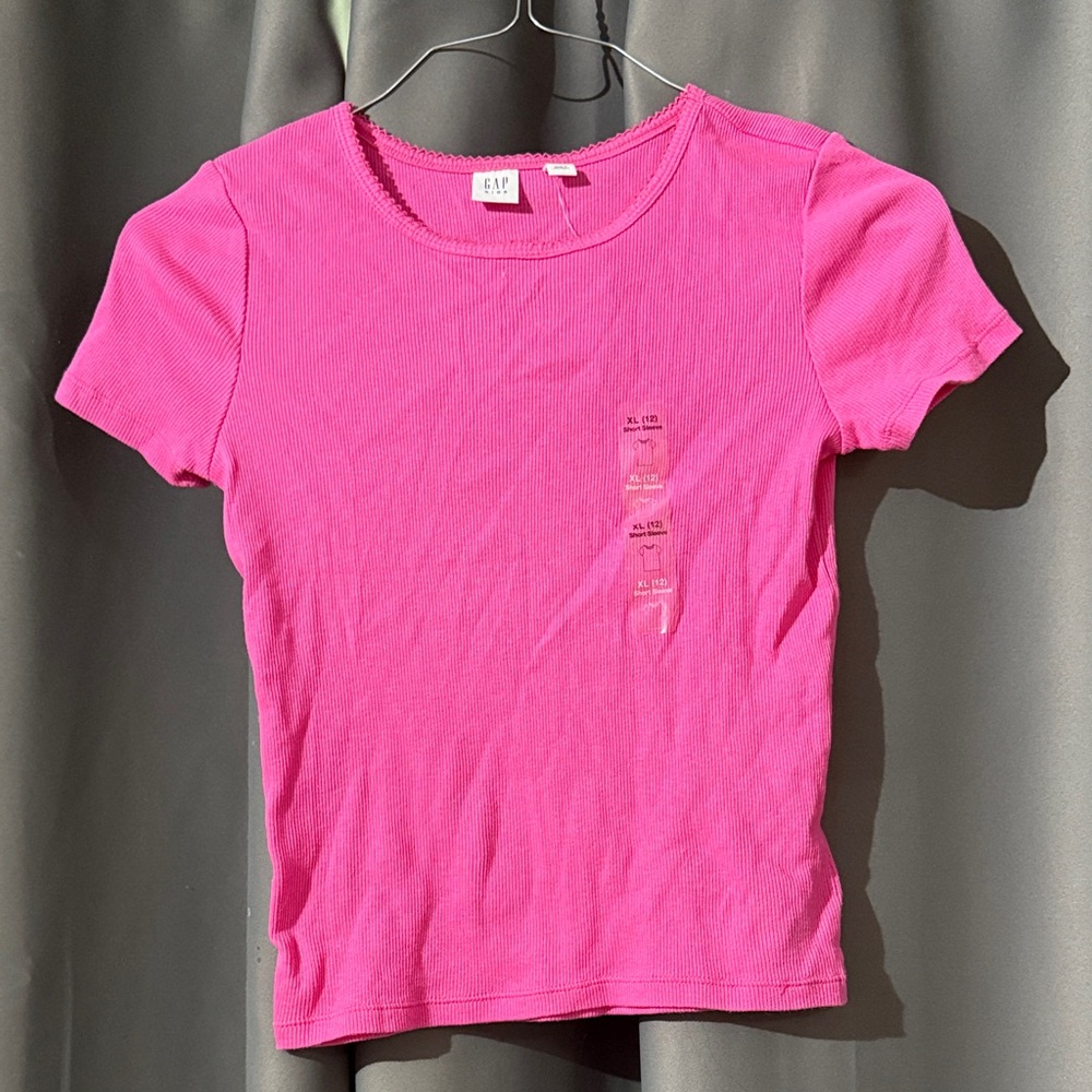 GAP Kids Hot Pink Ribbed Short Sleeve Tee